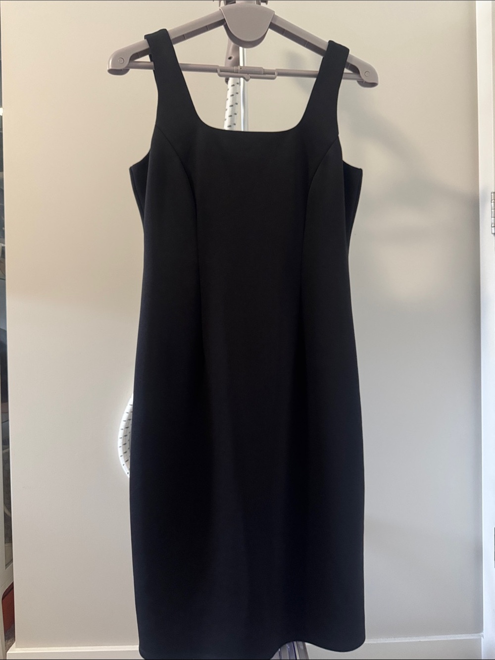 Calvin Klein Black Sleeveless Square-Neck Midi Dress